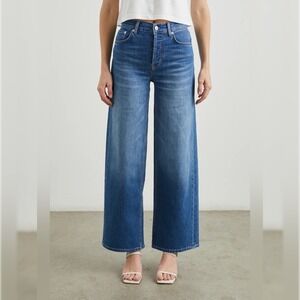 New Rails Tidal Wave Wash Blue The Getty High Rise Wide‎ Leg Jeans 30